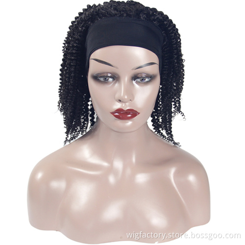 short headband curly wig,wig making sewing machine brazilian hair,machine made headband wigs for black women